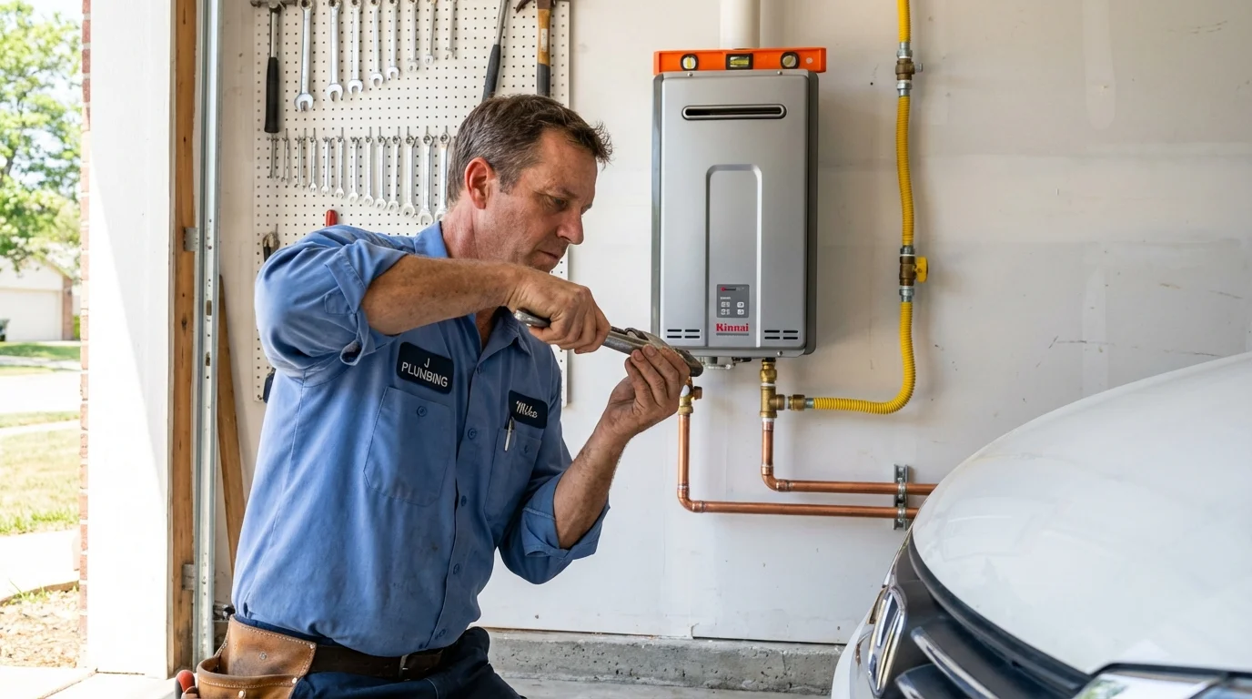 Tankless water heater installation by a Johns Plumbing LLC plumber in Mariposa